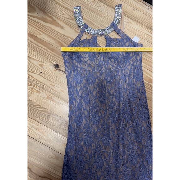 Deb Glitter Lace Lavender Formal Halter Gown Lined Women’s Size 18 NWT - Picture 5 of 10